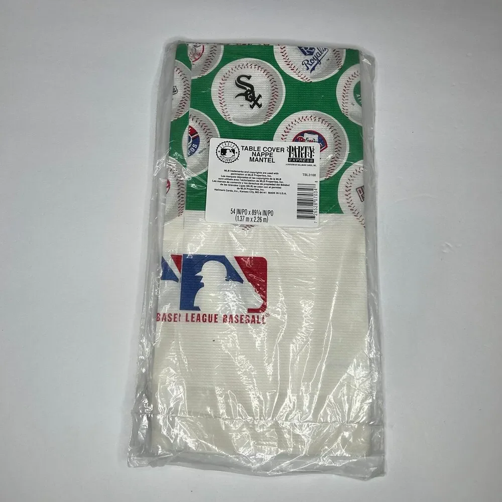 New vintage 90s 1990s MLB tablecloth 54” x 89”